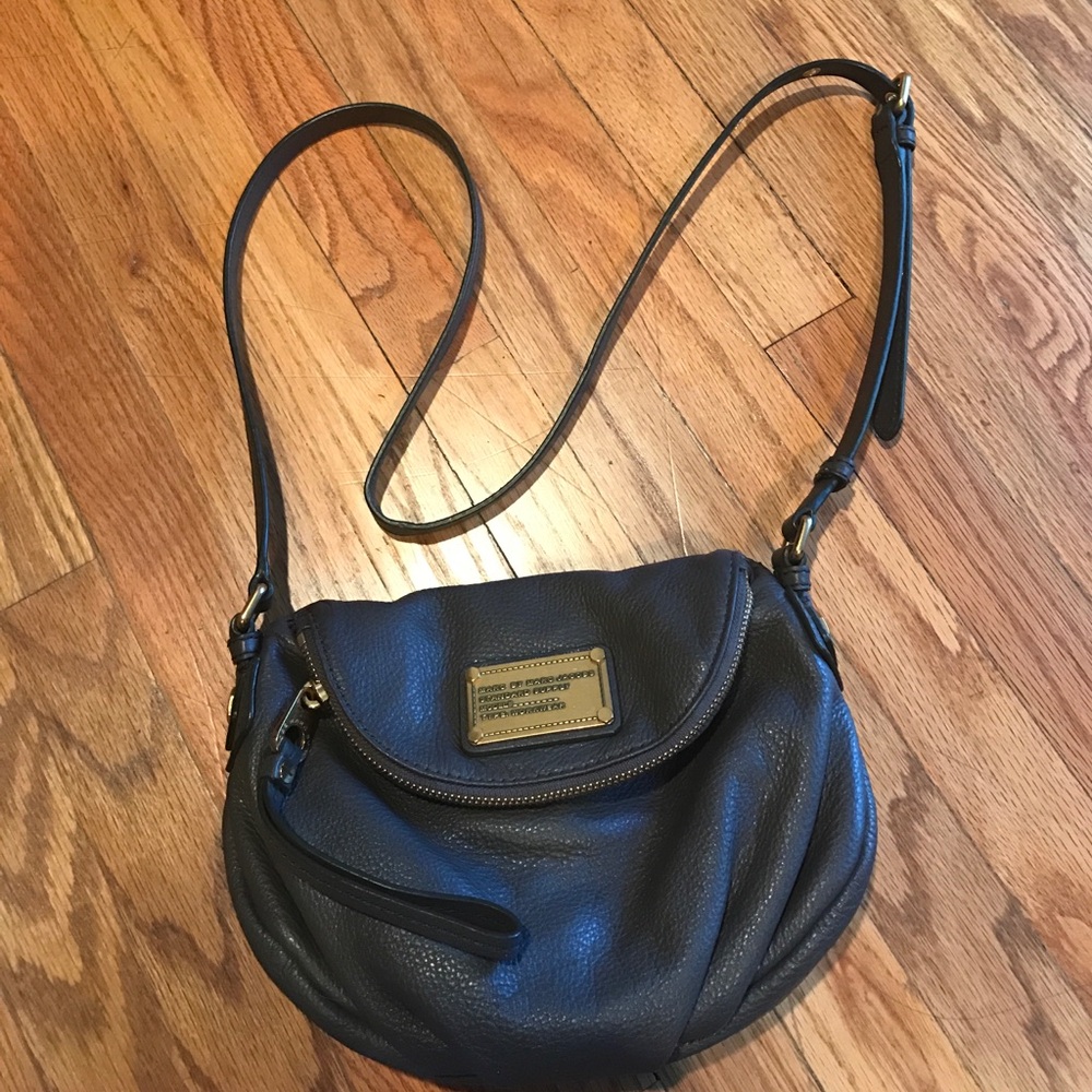 Marc Jacobs Mini Dark Grey Leather Crossbody Bag